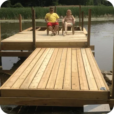 Boatlifts help support docks alongside the boatlift